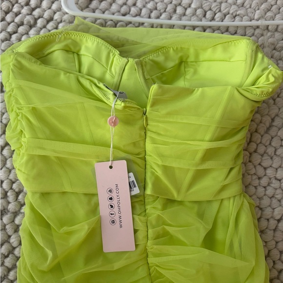 Oh Polly Lime Green Strapless Dress - Picture 7 of 10
